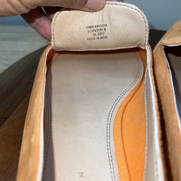 Asos Design Shoes Women’s Size 8 Orange Suede Slip On Flats - Picture 8 of 10